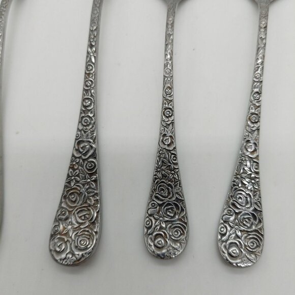 Vintage EPIC Stainless Flatware 4 Serving & 2 Dinner Spoons Lot Of 6 EPS18 - Picture 2 of 8